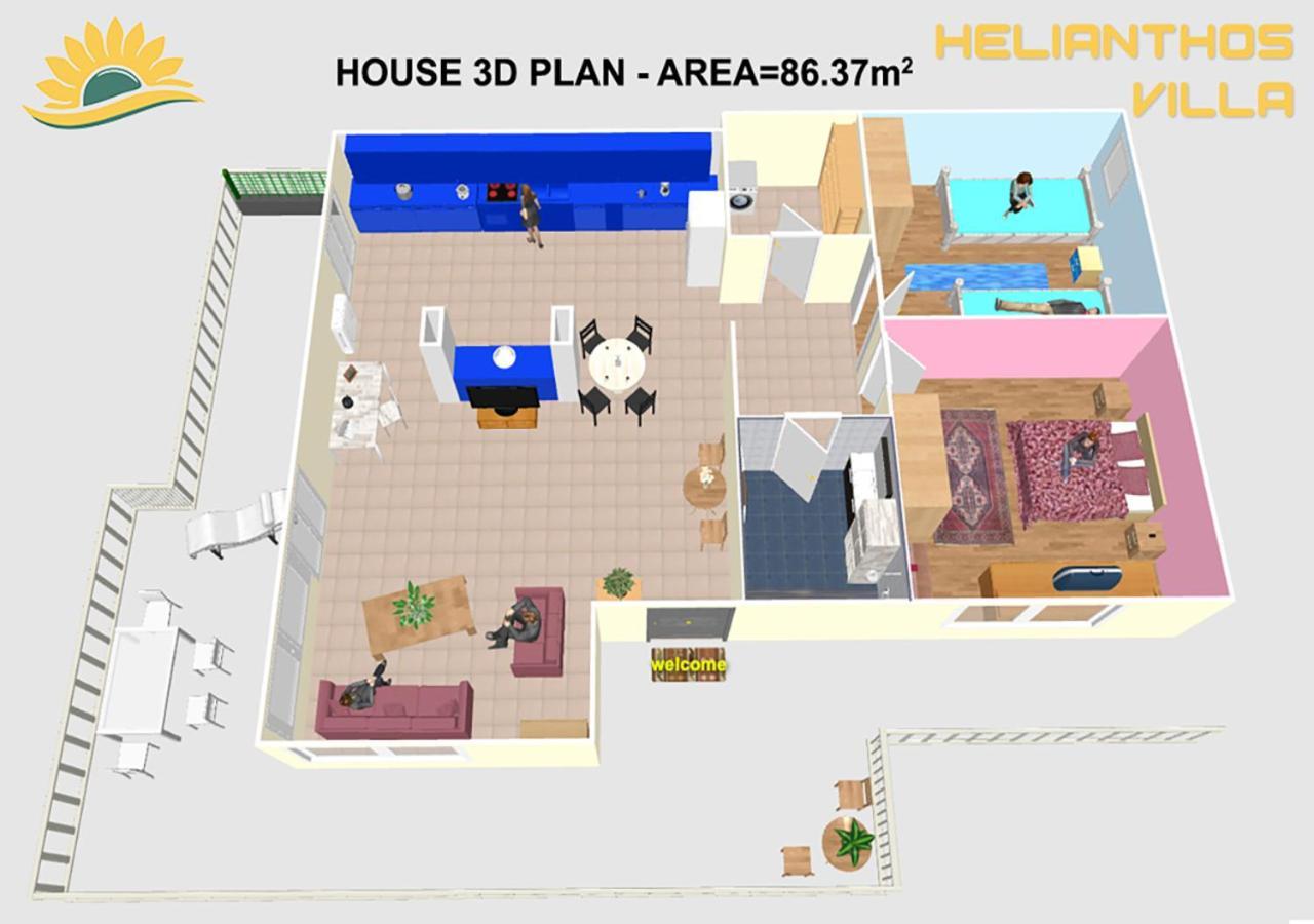 Helianthos Villa - Apartment No1 PalaiónTsiflíkion Exteriör bild